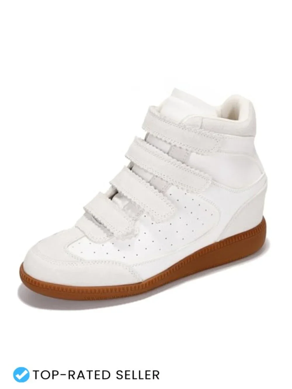 Memory Foam Wedge Sneakers Lightweight High Top Lace Up & Strap Women's Shoes